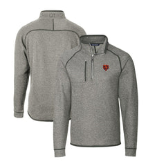 Chicago Bears Cutter & Buck Mainsail Sweater-Knit Big & Tall Half-Zip Pullover Jacket Heather Gray | NFL