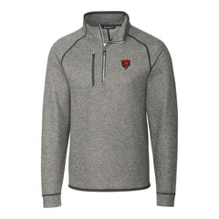 Chicago Bears Cutter & Buck Mainsail Sweater-Knit Big & Tall Half-Zip Pullover Jacket Heather Gray | NFL