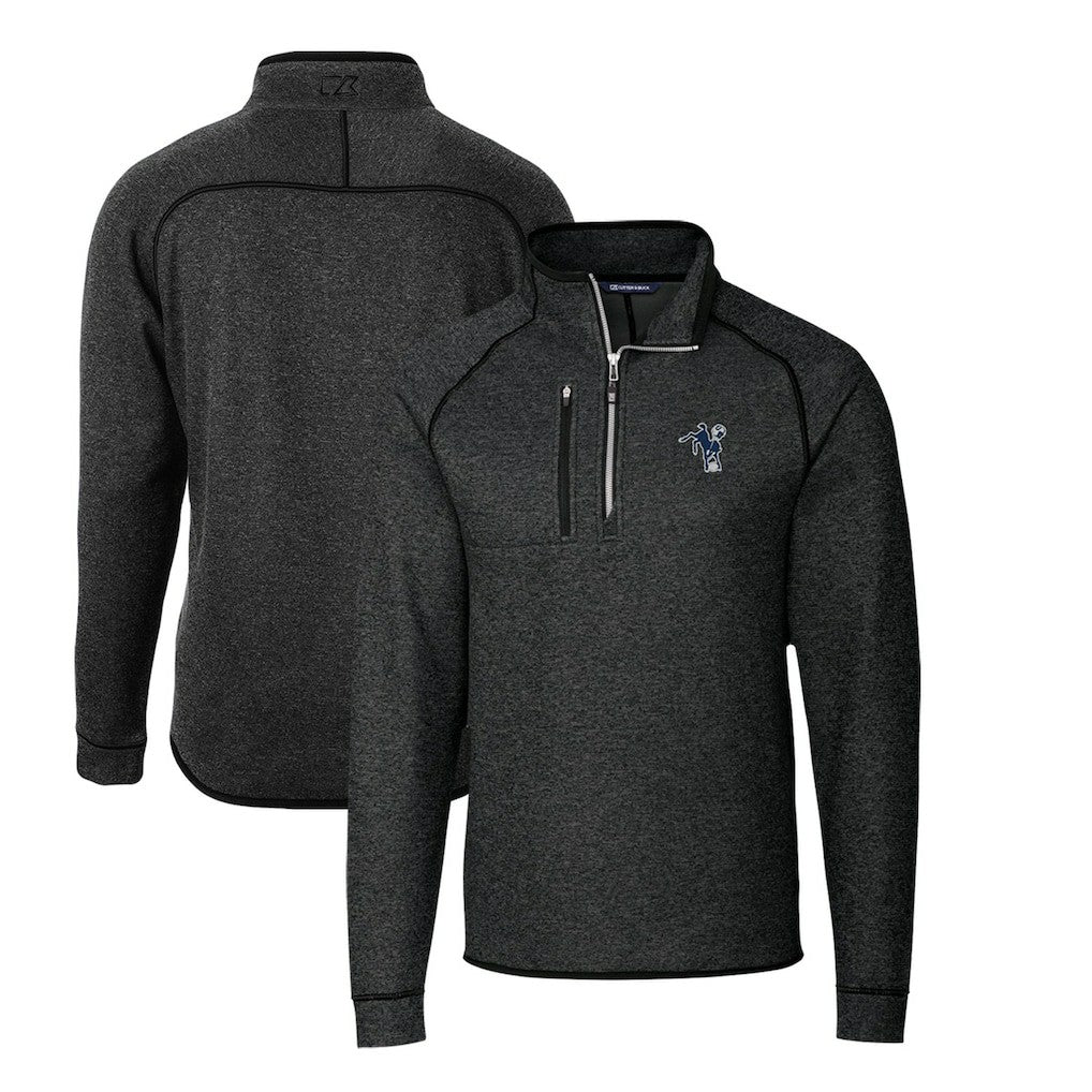 Indianapolis Colts Cutter & Buck Mainsail Sweater-Knit Big & Tall Half-Zip Pullover Jacket Heather Charcoal | NFL