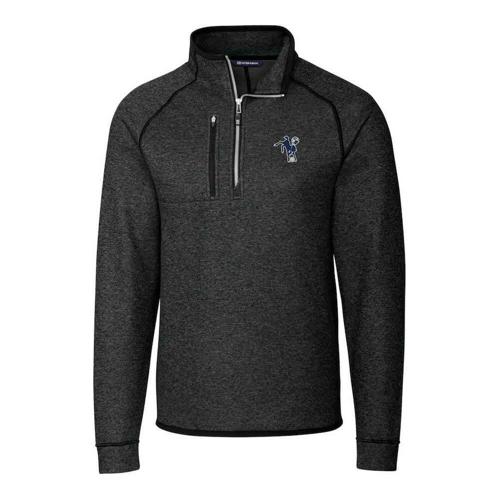 Indianapolis Colts Cutter & Buck Mainsail Sweater-Knit Big & Tall Half-Zip Pullover Jacket Heather Charcoal | NFL