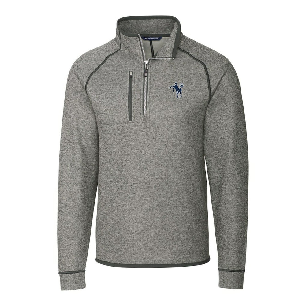 Indianapolis Colts Cutter & Buck Mainsail Sweater-Knit Big & Tall Half-Zip Pullover Jacket Heather Gray | NFL