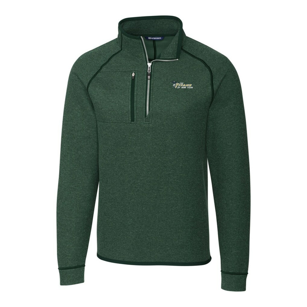 New York Jets Cutter & Buck Mainsail Sweater-Knit Big & Tall Half-Zip Pullover Jacket Heather Green | NFL