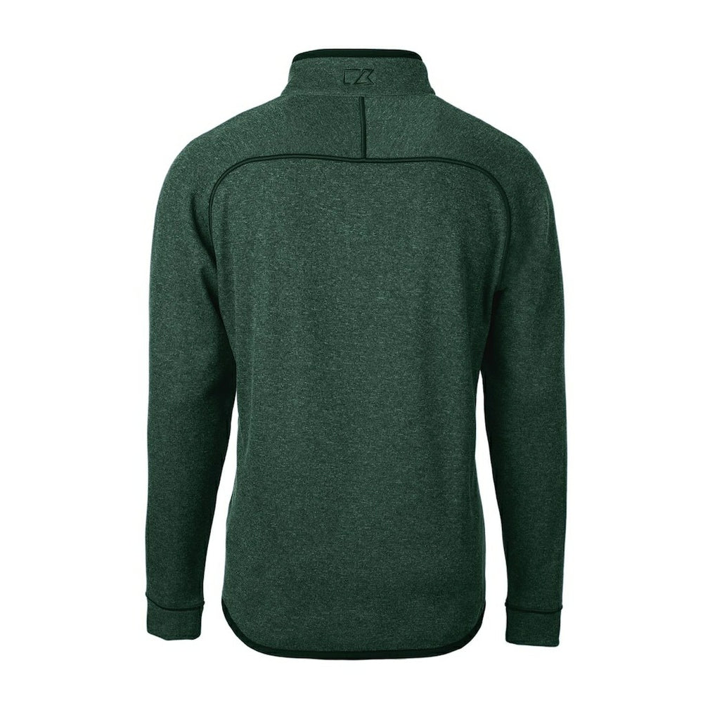 Green Bay Packers Cutter & Buck Mainsail Sweater-Knit Big & Tall Half-Zip Pullover Jacket Heather Green | NFL