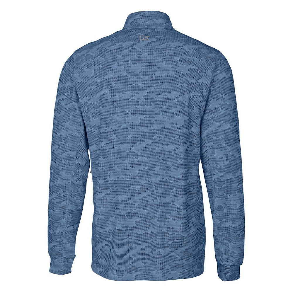 Chicago Bears Cutter & Buck Throwback Logo Big & Tall Traverse Camo Print Stretch Quarter-Zip Pullover Top Navy | NFL