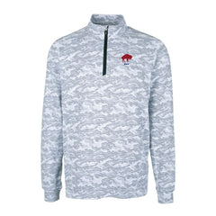 Buffalo Bills Cutter & Buck Throwback Logo Big & Tall Traverse Camo Print Stretch Quarter-Zip Pullover Top Charcoal | NFL