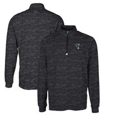 Indianapolis Colts Cutter & Buck Throwback Logo Big & Tall Traverse Camo Print Stretch Quarter-Zip Pullover Top Black | NFL
