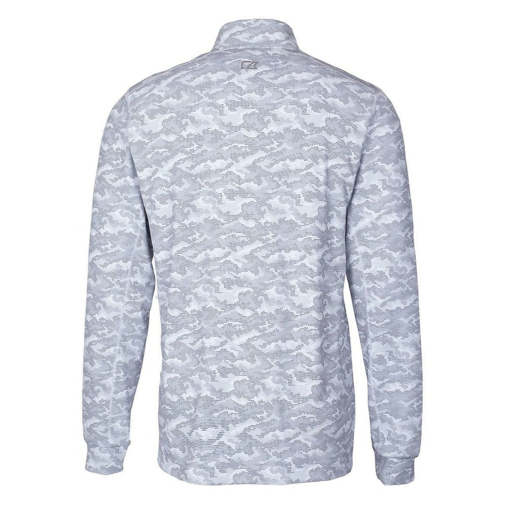 Indianapolis Colts Cutter & Buck Throwback Logo Big & Tall Traverse Camo Print Stretch Quarter-Zip Pullover Top Charcoal | NFL