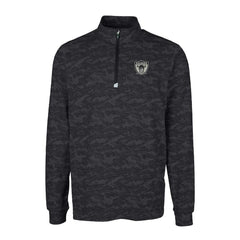 Las Vegas Raiders Cutter & Buck Throwback Logo Big & Tall Traverse Camo Print Stretch Quarter-Zip Pullover Top Black | NFL