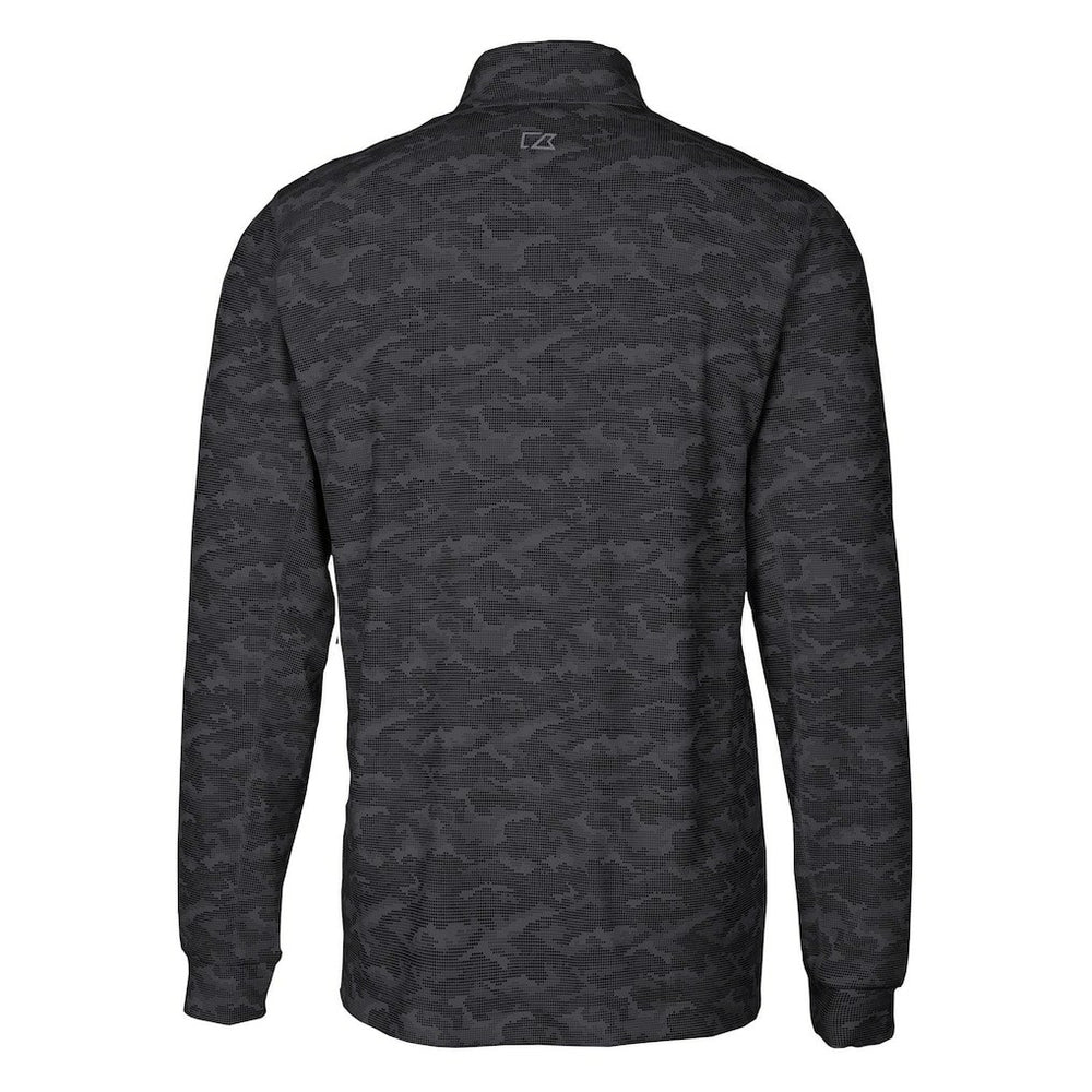 Las Vegas Raiders Cutter & Buck Throwback Logo Big & Tall Traverse Camo Print Stretch Quarter-Zip Pullover Top Black | NFL