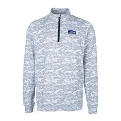 Seattle Seahawks Cutter & Buck Throwback Logo Big & Tall Traverse Camo Print Stretch Quarter-Zip Pullover Top Charcoal | NFL