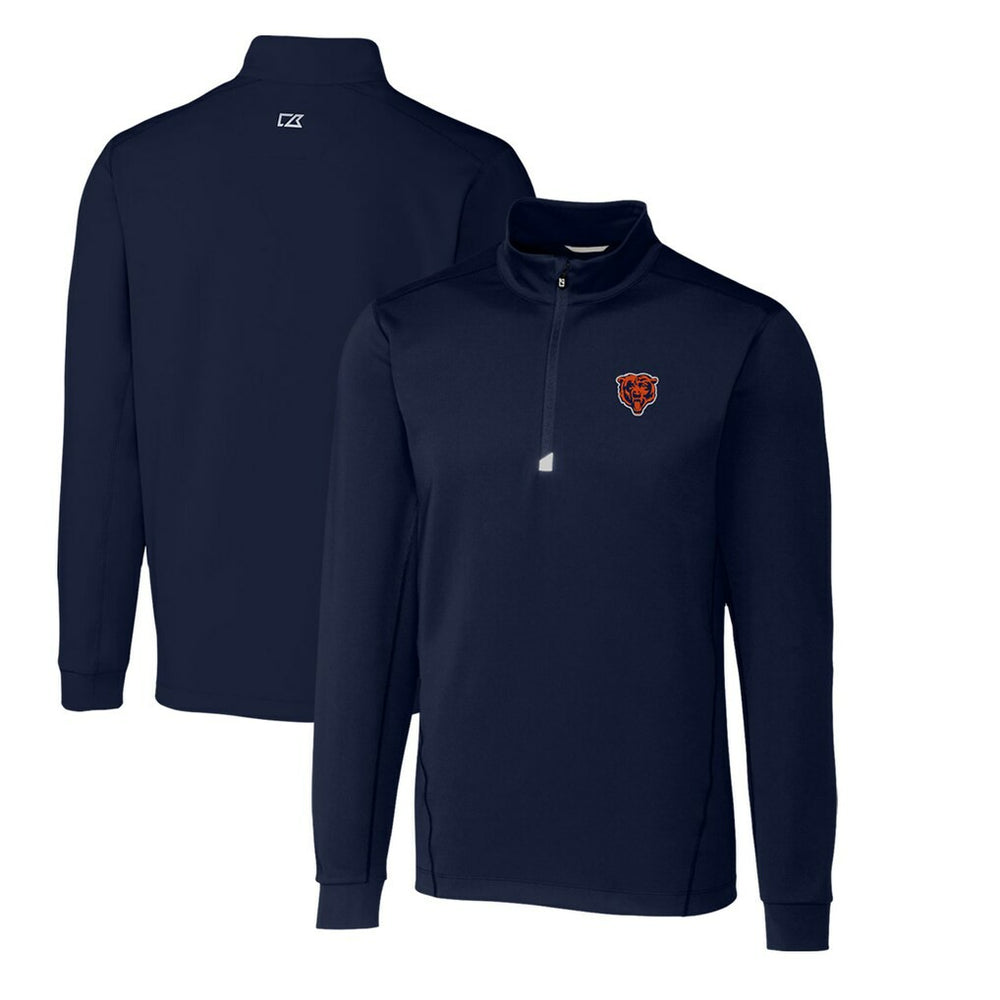 Chicago Bears Cutter & Buck Throwback Logo Traverse Stretch Quarter-Zip Big & Tall Pullover Top Navy | NFL