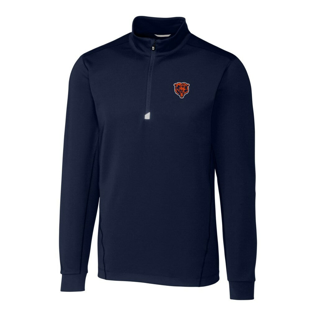 Chicago Bears Cutter & Buck Throwback Logo Traverse Stretch Quarter-Zip Big & Tall Pullover Top Navy | NFL