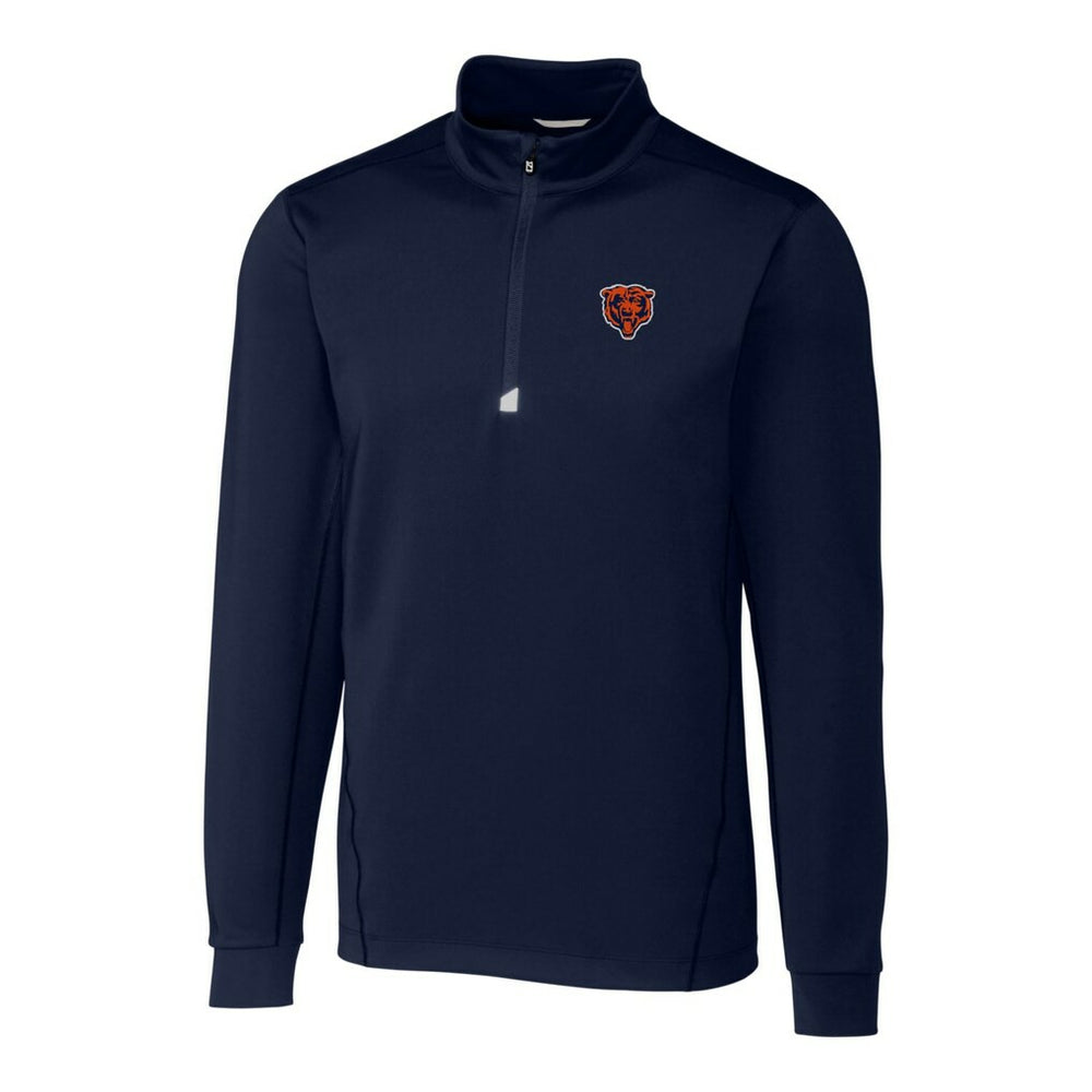 Chicago Bears Cutter & Buck Throwback Logo Traverse Stretch Quarter-Zip Big & Tall Pullover Top Navy | NFL