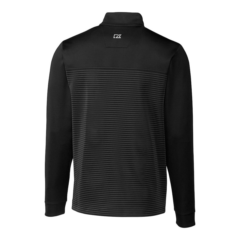 Green Bay Packers Cutter & Buck Throwback Logo Traverse Stripe Stretch Quarter-Zip Big & Tall Pullover Top Black | NFL