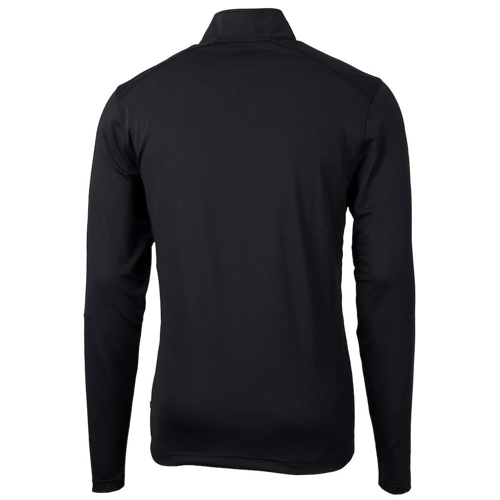 Cincinnati Bengals Cutter & Buck Throwback Logo Virtue Eco Pique Recycled Quarter-Zip Big & Tall Pullover Top Black | NFL