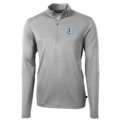 Detroit Lions Cutter & Buck Throwback Logo Virtue Eco Pique Recycled Quarter-Zip Big & Tall Pullover Top Gray | NFL