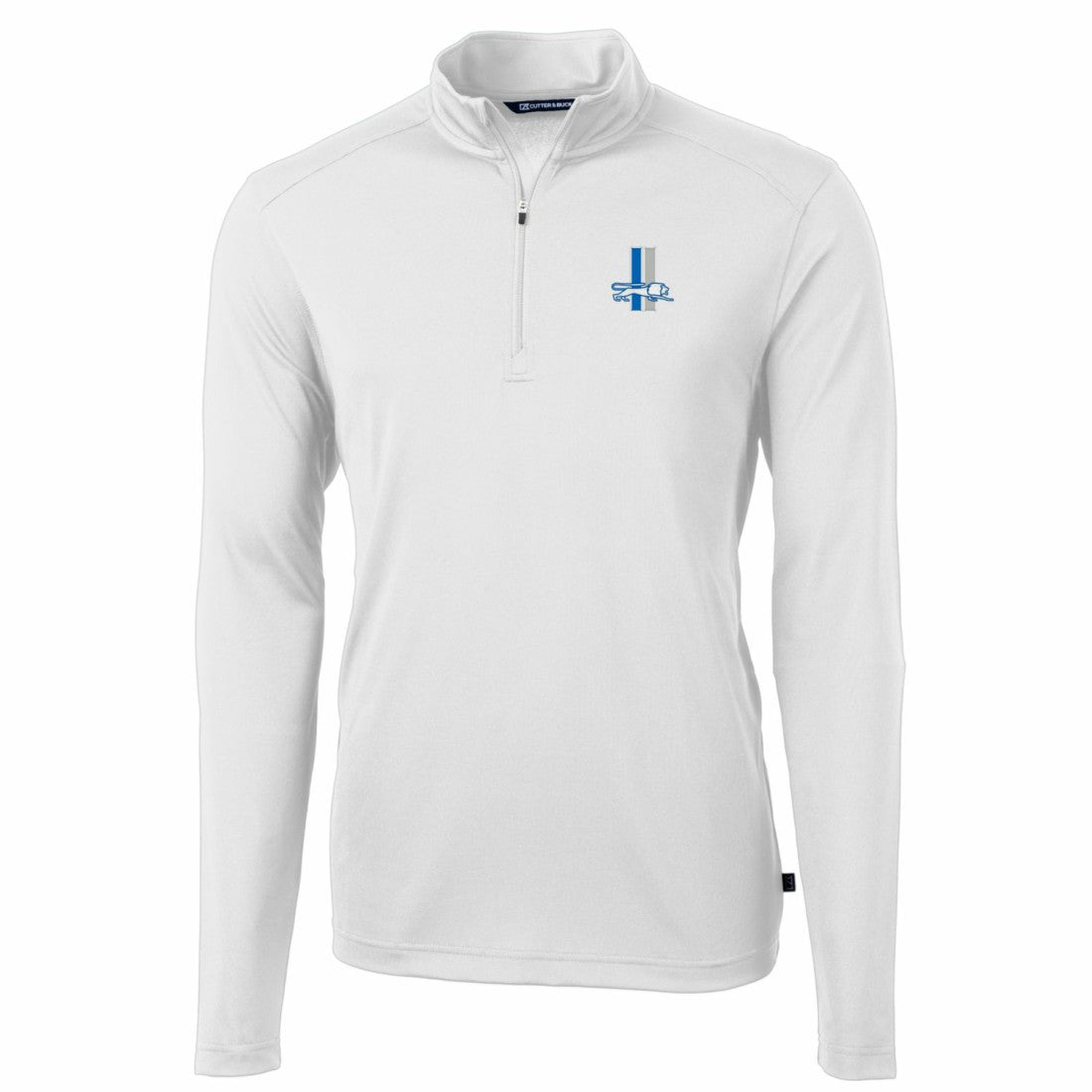 Detroit Lions Cutter & Buck Throwback Logo Virtue Eco Pique Recycled Quarter-Zip Big & Tall Pullover Top White | NFL