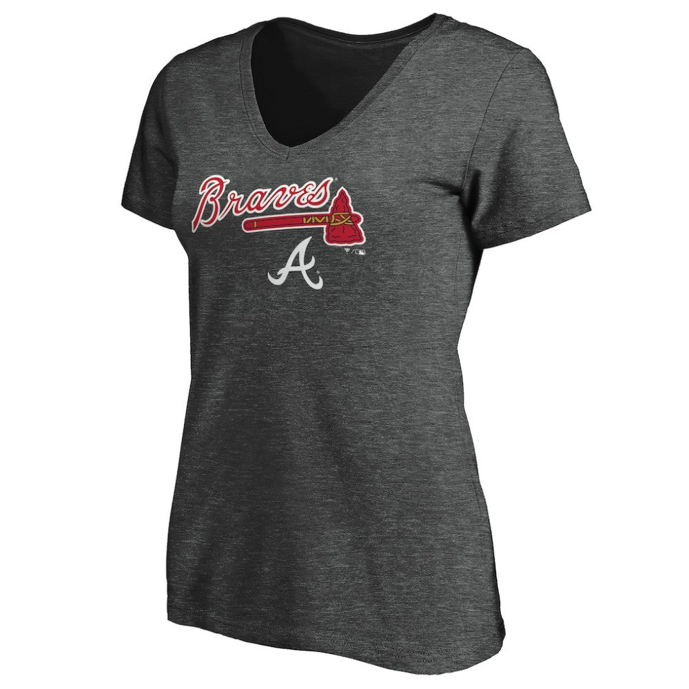 Atlanta Braves Women's Team Lockup V-Neck T-Shirt - MLB