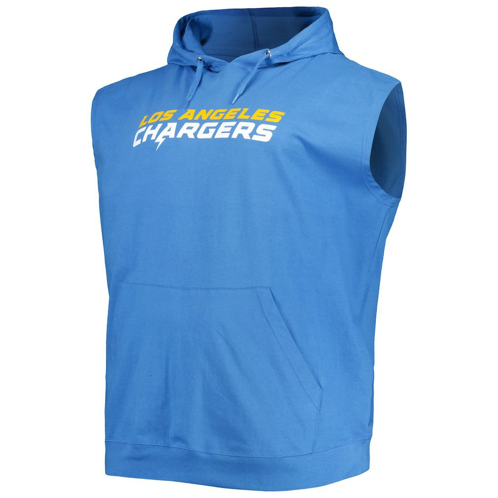 Justin Herbert Los Angeles Chargers Profile Big & Tall Muscle Pullover Hoodie Powder Blue | NFL