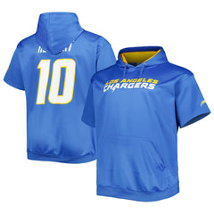 Justin Herbert Los Angeles Chargers Big & Tall Short Sleeve Pullover Hoodie Powder Blue | NFL