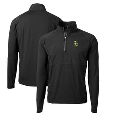 Green Bay Packers Cutter & Buck Adapt Eco Knit Hybrid Throwback Recycled Quarter-Zip Pullover Black | NFL
