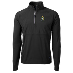 Green Bay Packers Cutter & Buck Adapt Eco Knit Hybrid Throwback Recycled Quarter-Zip Pullover Black | NFL