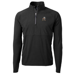 Cleveland Browns Cutter & Buck Adapt Eco Knit Hybrid Recycled Quarter-Zip Throwback Pullover Top Black | NFL