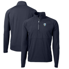 Los Angeles Chargers Cutter & Buck Adapt Eco Knit Hybrid Recycled Quarter-Zip Throwback Pullover Top Navy | NFL