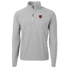 Chicago Bears Cutter & Buck Adapt Eco Knit Hybrid Recycled Quarter-Zip Throwback Pullover Top Gray | NFL