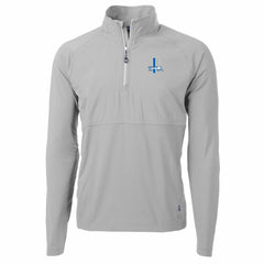 Detroit Lions Cutter & Buck Adapt Eco Knit Hybrid Recycled Quarter-Zip Throwback Pullover Top Gray | NFL