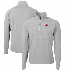 Buffalo Bills Cutter & Buck Adapt Eco Knit Hybrid Recycled Quarter-Zip Throwback Pullover Top Gray | NFL