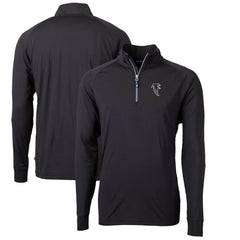 Atlanta Falcons Cutter & Buck Adapt Eco Knit Stretch Recycled Quarter-Zip Throwback Pullover Top Black | NFL
