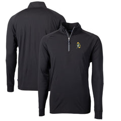 Green Bay Packers Cutter & Buck Adapt Eco Knit Stretch Recycled Quarter-Zip Throwback Pullover Top Black | NFL