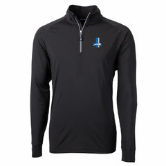 Detroit Lions Cutter & Buck Adapt Eco Knit Stretch Recycled Quarter-Zip Throwback Pullover Top Black | NFL