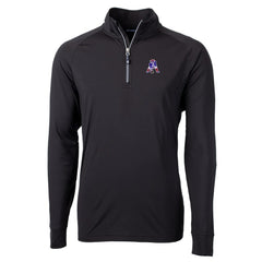 New England Patriots Cutter & Buck Adapt Eco Knit Stretch Recycled Quarter-Zip Throwback Pullover Top Black | NFL