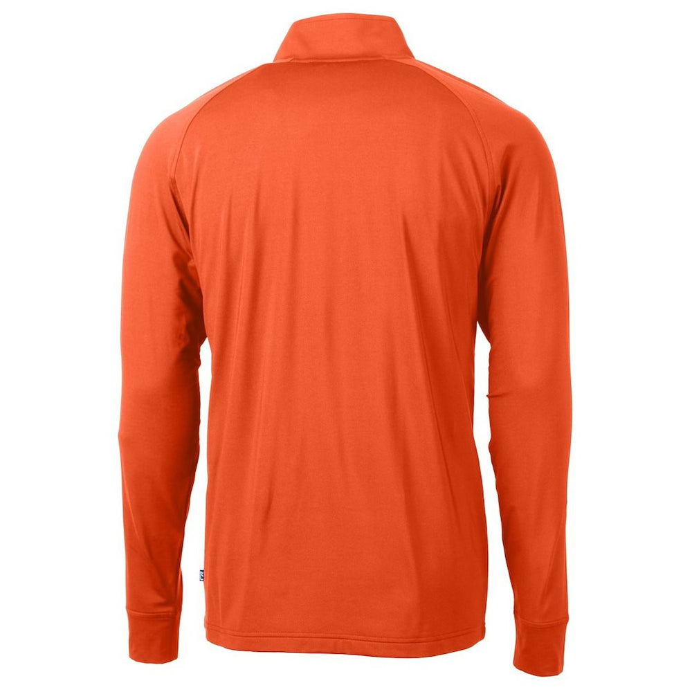 Chicago Bears Cutter & Buck Adapt Eco Knit Stretch Recycled Quarter-Zip Throwback Pullover Top Orange | NFL