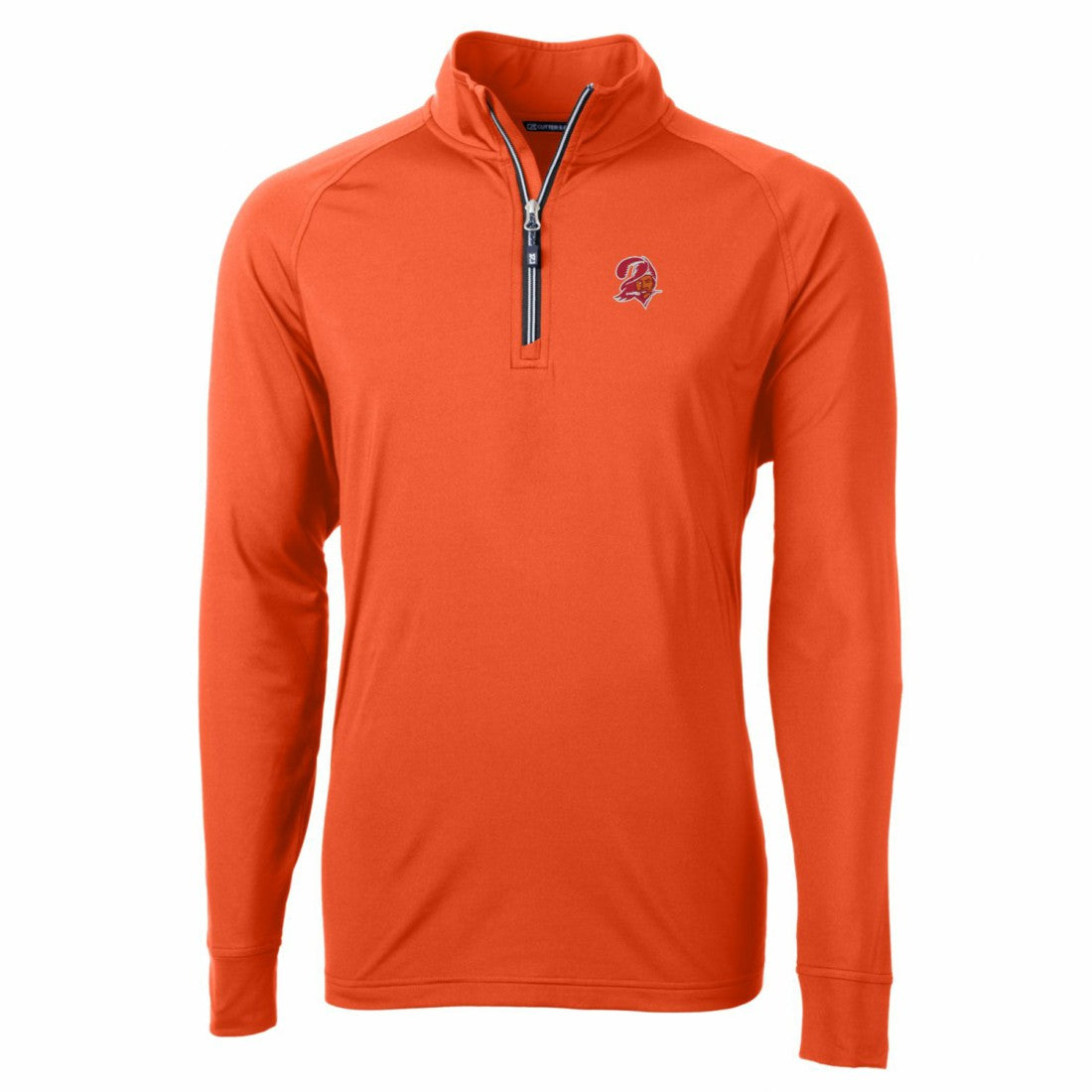 Tampa Bay Buccaneers Cutter & Buck Adapt Eco Knit Stretch Recycled Quarter-Zip Throwback Pullover Top Orange | NFL