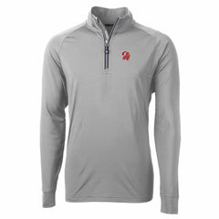 Tampa Bay Buccaneers Cutter & Buck Adapt Eco Knit Stretch Recycled Quarter-Zip Throwback Pullover Top Pewter | NFL
