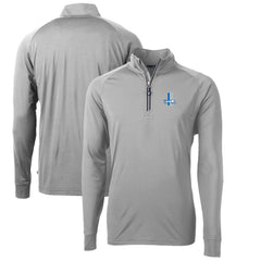 Detroit Lions Cutter & Buck Adapt Eco Knit Stretch Recycled Quarter-Zip Throwback Pullover Top Gray | NFL