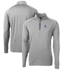 New England Patriots Cutter & Buck Adapt Eco Knit Stretch Recycled Quarter-Zip Throwback Pullover Top Gray | NFL