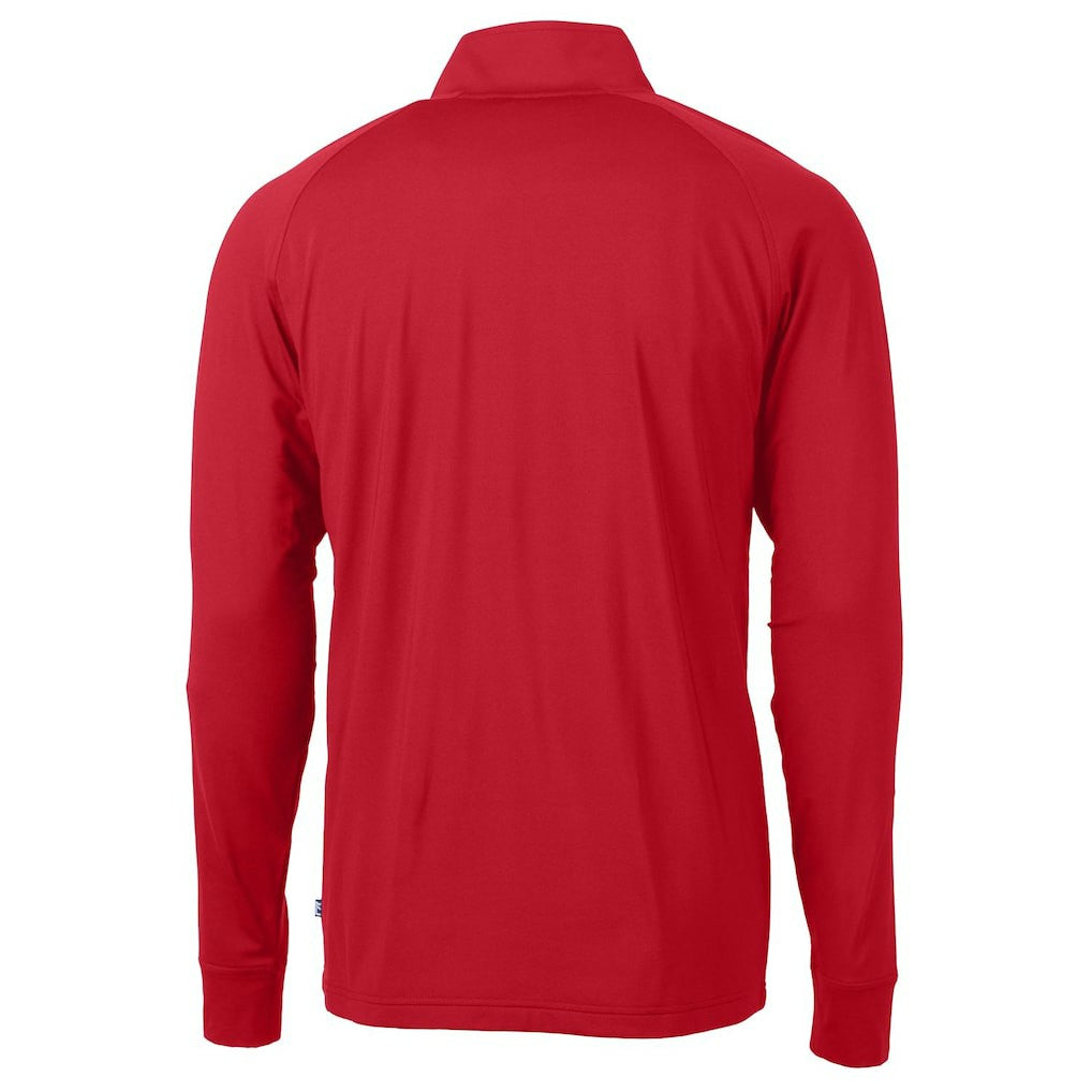 New England Patriots Cutter & Buck Adapt Eco Knit Stretch Recycled Quarter-Zip Throwback Pullover Top Red | NFL