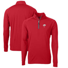 Buffalo Bills Cutter & Buck Adapt Eco Knit Stretch Recycled Quarter-Zip Throwback Pullover Top Red | NFL