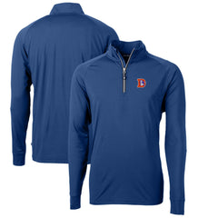 Denver Broncos Cutter & Buck Adapt Eco Knit Stretch Recycled Quarter-Zip Throwback Pullover Top Royal | NFL