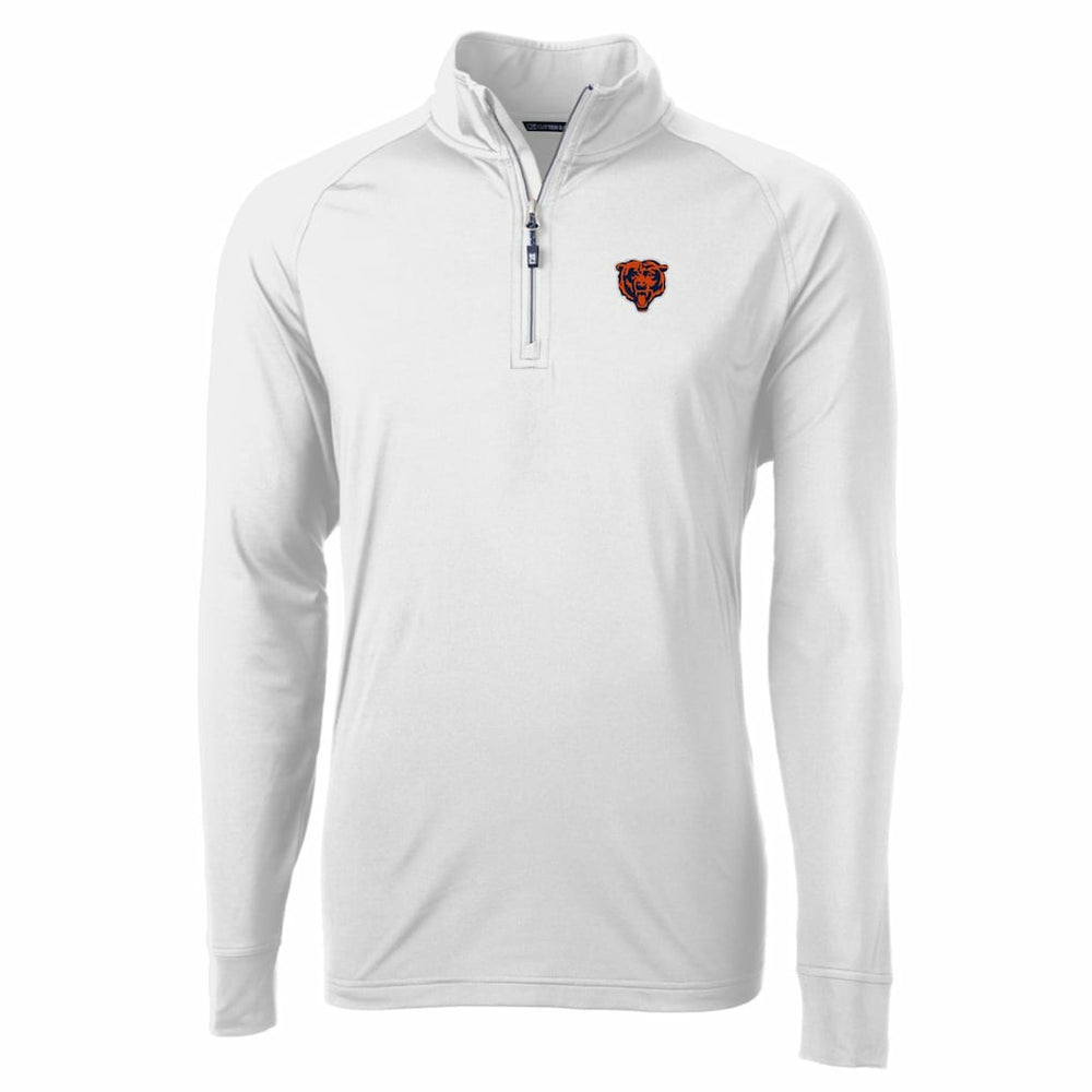 Chicago Bears Cutter & Buck Adapt Eco Knit Stretch Recycled Quarter-Zip Throwback Pullover Top White | NFL