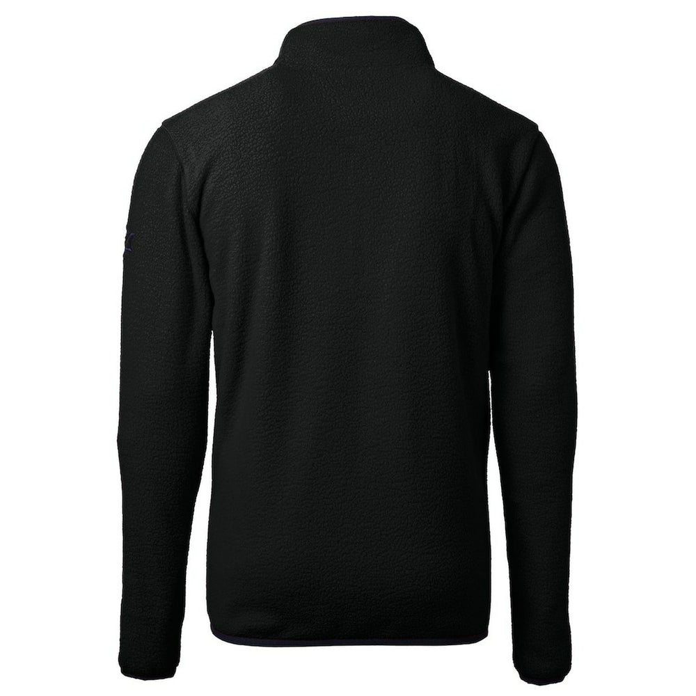 New Orleans Saints Cutter & Buck Throwback Eco Sherpa Fleece Quarter-Zip Pullover Jacket Black | NFL