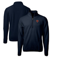 Chicago Bears Cutter & Buck Throwback Eco Sherpa Fleece Quarter-Zip Pullover Jacket Navy | NFL