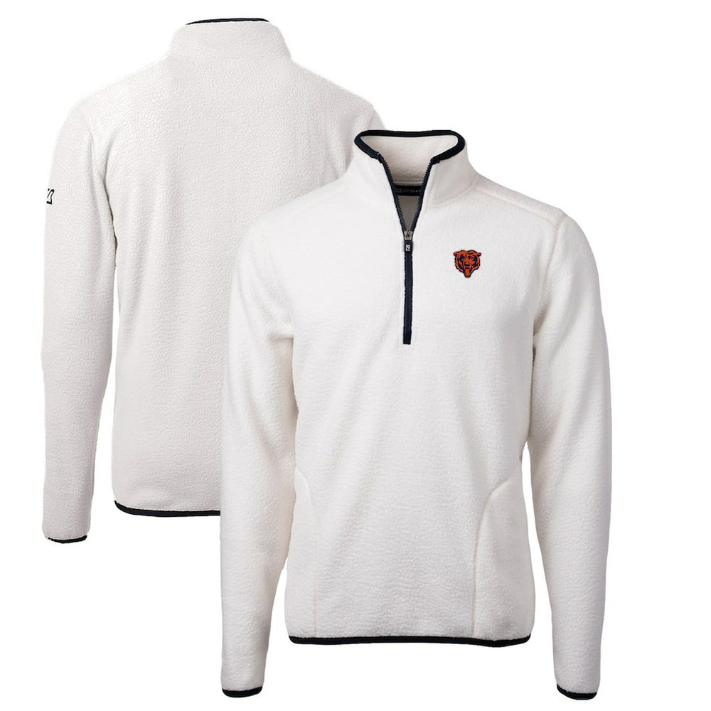 Chicago Bears Cutter & Buck Throwback Eco Sherpa Fleece Quarter-Zip Pullover Jacket White | NFL