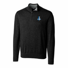 Detroit Lions Cutter & Buck Throwback Logo Lakemont Tri-Blend Quarter-Zip Pullover Sweater Black | NFL