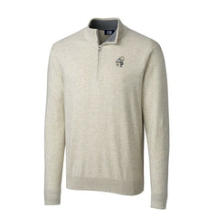 New Orleans Saints Cutter & Buck Throwback Logo Lakemont Tri-Blend Quarter-Zip Pullover Sweater Oatmeal | NFL