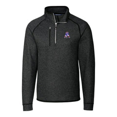 New England Patriots Cutter & Buck Throwback Logo Mainsail Sweater-Knit Half-Zip Pullover Jacket Heather Charcoal | NFL